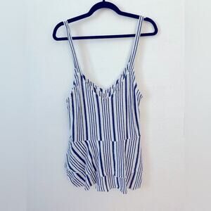 Striped Blue and White Women's Tank Top